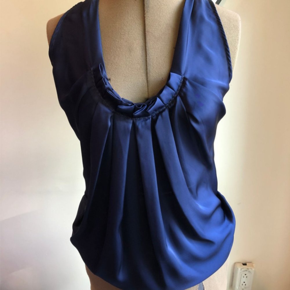 Collective Concepts sleveless blouse navy sz S